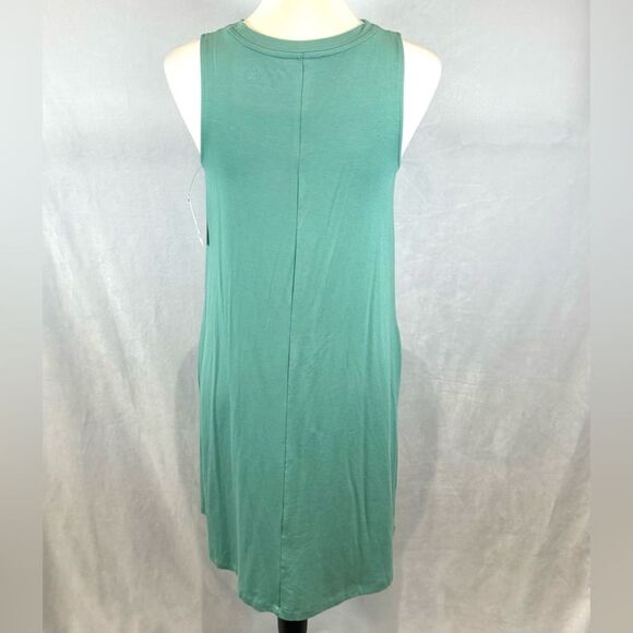 Aqua seafoam green jersey knit swing dress with pockets size small NWT - Picture 5 of 6